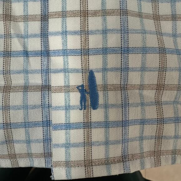 JOHNNIE-O Performance Biles Malibu Blue Plaid Button Shirt XL $138 NWT - Picture 6 of 9